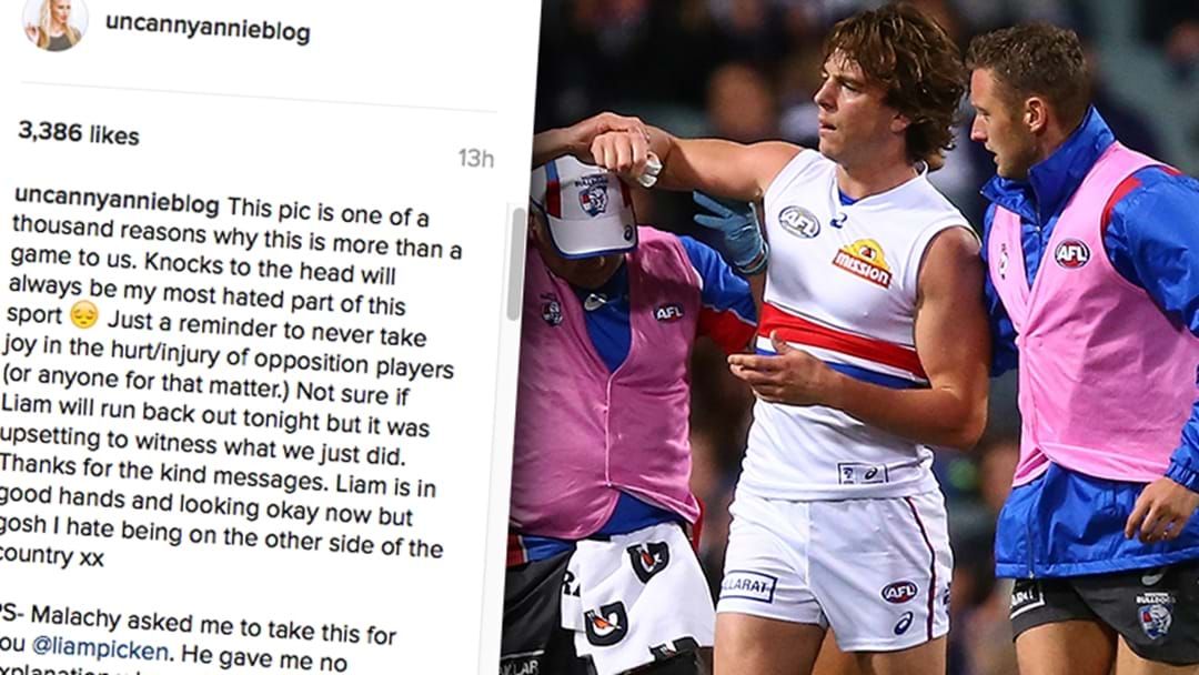 Article heading image for Liam Picken's Wife Annie Shares Heartbreaking Photo After He Was Knocked Out