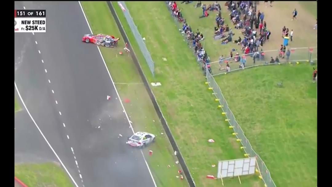Article heading image for Insane Incident At Bathurst Puts Garth Tander And Scott McLaughlin Out