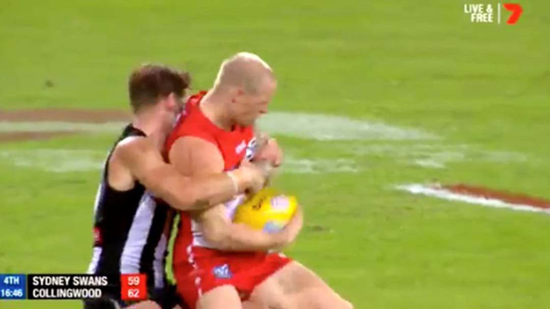 Article heading image for Watch The Controversial Umpire’s Call That Resulted In A Collingwood Goal