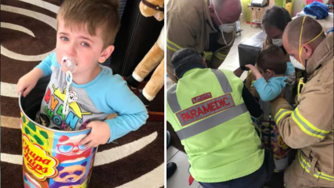 Article heading image for LISTEN | Aussie Boy Trapped In Chupa Chups Tin Set Free By Firemen 