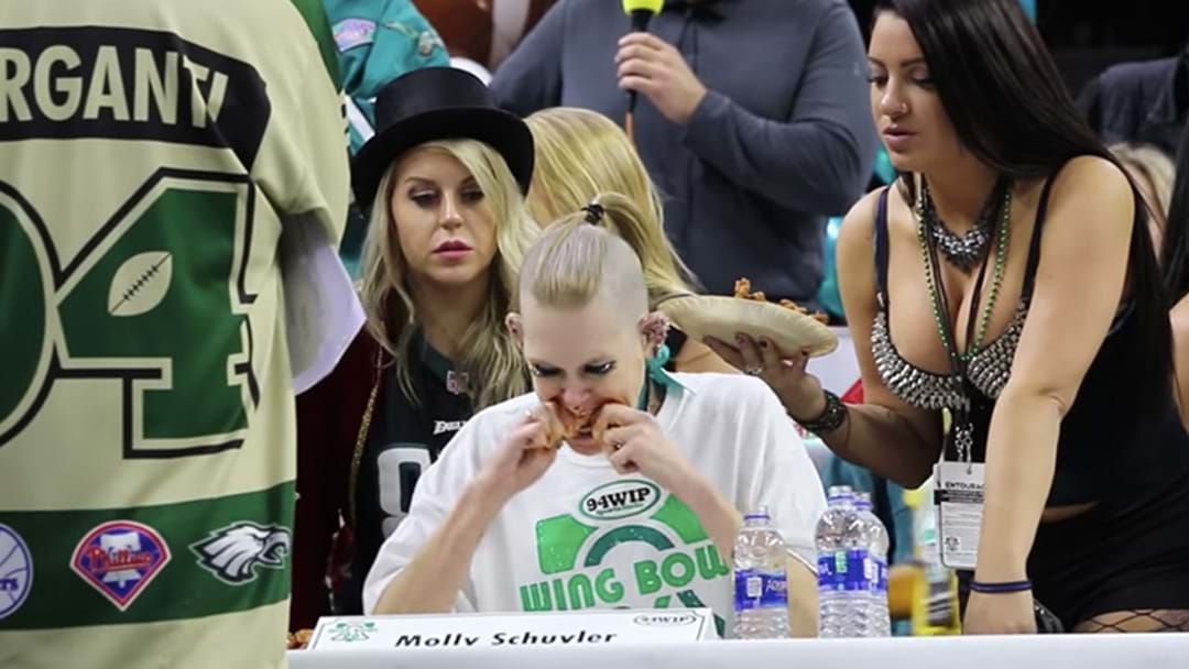 Article heading image for Competitive Eater Molly Schuyler Breaks World Record By Eating 501 Wings In 30 Minutes