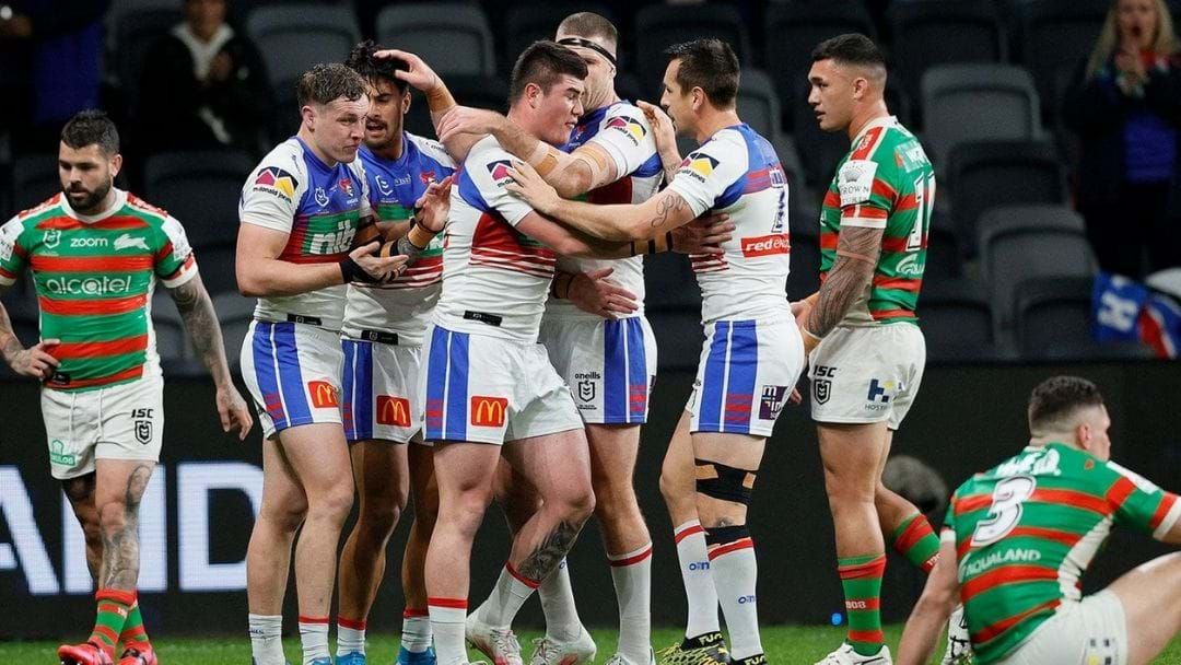 Article heading image for Lachie Fitzgibbon Addresses THAT Kiss Between Teammates Mitchell Pearce And Kalyn Ponga During Knight's Match