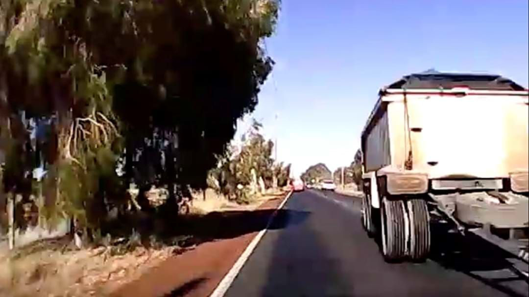 Article heading image for Insane Near Miss As Truck Loses Its Trailer And Nearly Takes Out A Car