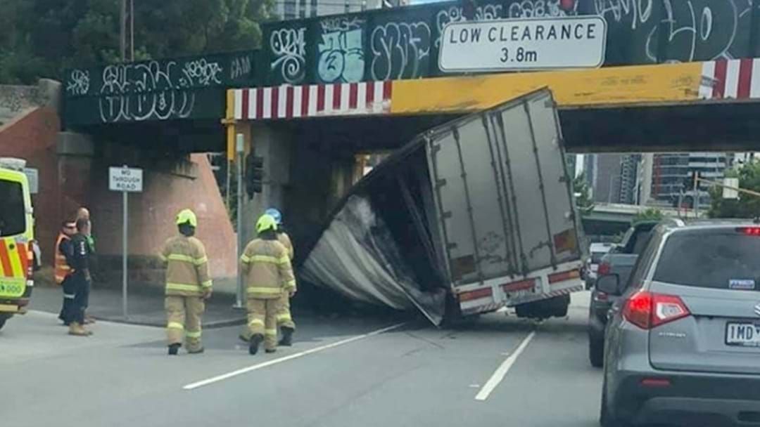 Article heading image for The City Road Bridge Has Gone Full Montague On This Poor Unsuspecting Truck