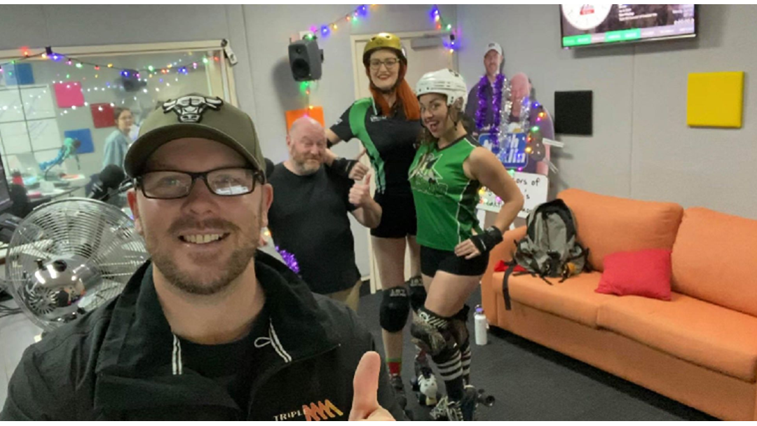 Article heading image for Mackay City Roller Maidens Pop In To See Jay & Dave 