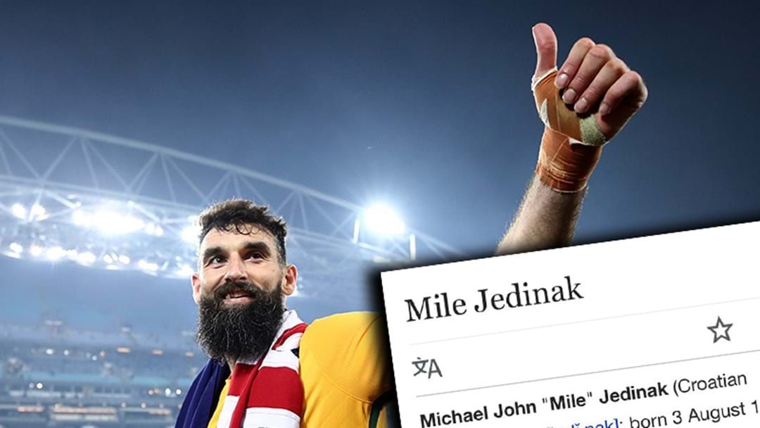 Article heading image for Some Legend Changed Mile Jedinak’s Wikipedia Entry After His Socceroos Heroics