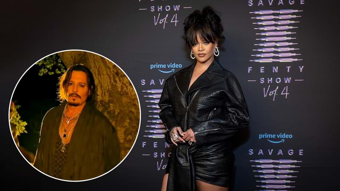 Article heading image for You Might Find What Johnny Depp Does In Rihanna's Fashion Show A Little... Odd?