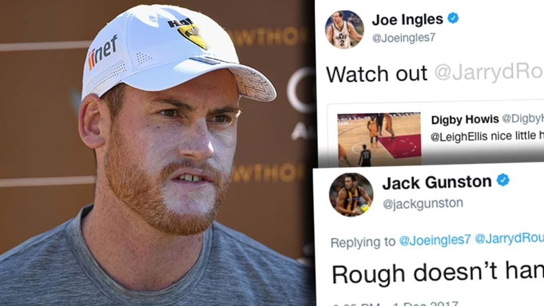 Article heading image for Jarryd Roughead Cops It From Joe Ingles And Jack Gunston On Twitter