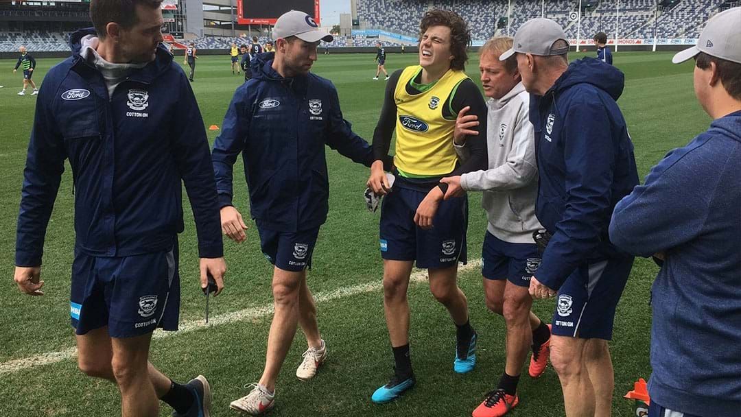 Article heading image for Geelong Youngster Jordan Clark Has Copped A Bad Arm Injury At Training