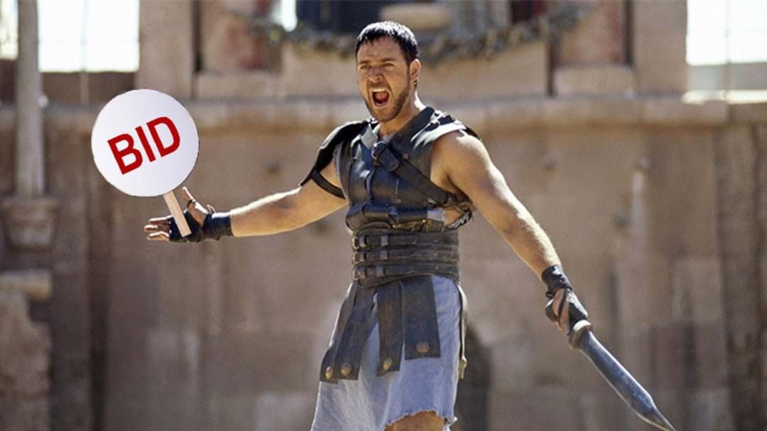 Article heading image for Russell Crowe Is Selling A Heap Of His Movie Props If You're Keen On A Gladiator Chariot