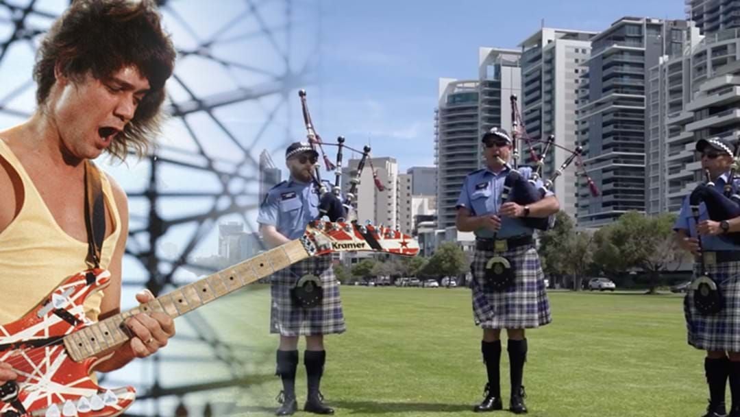 Article heading image for The WA Police Band Just Dropped A Tribute To Eddie Van Halen And Yes, It's Bagpipes! 