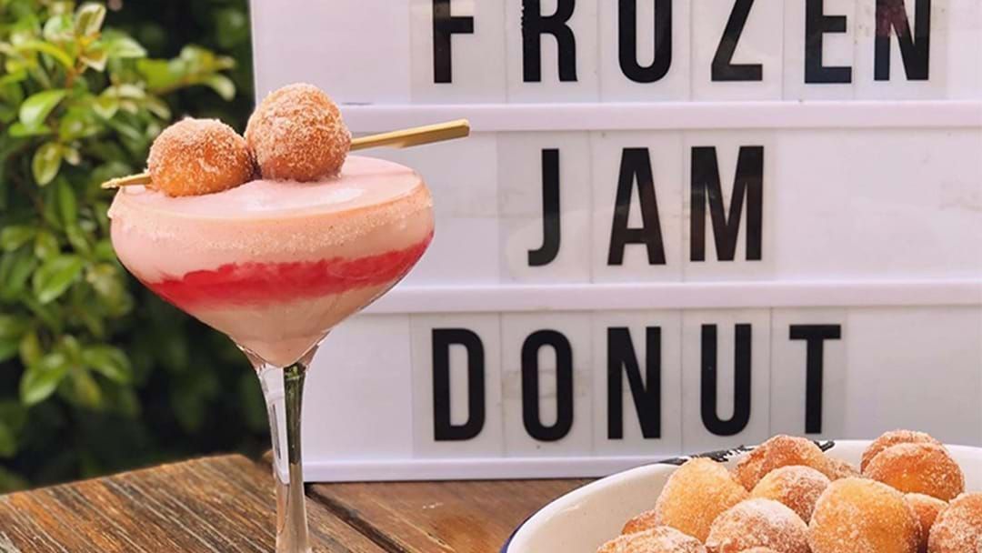 Article heading image for Bottoms Up, This Drool-Worthy Frozen Jam Donut Cocktail Exists For Just $12