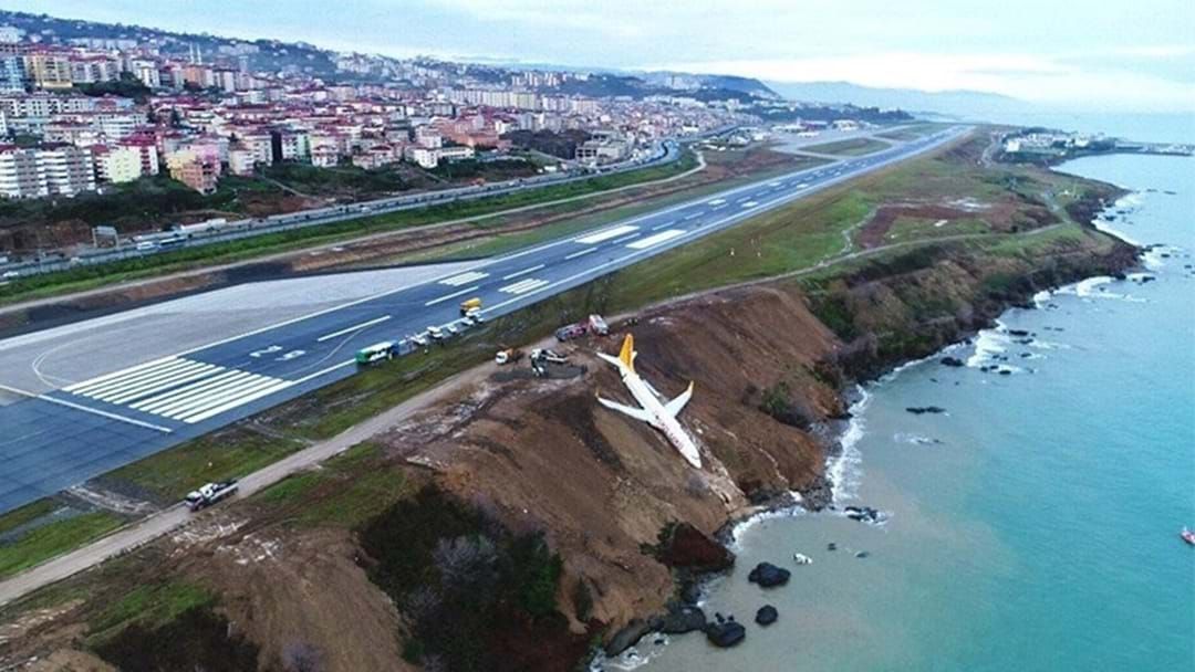 Article heading image for Passenger Plane Slides Off Runway, Narrowly Avoids Crashing Into Black Sea