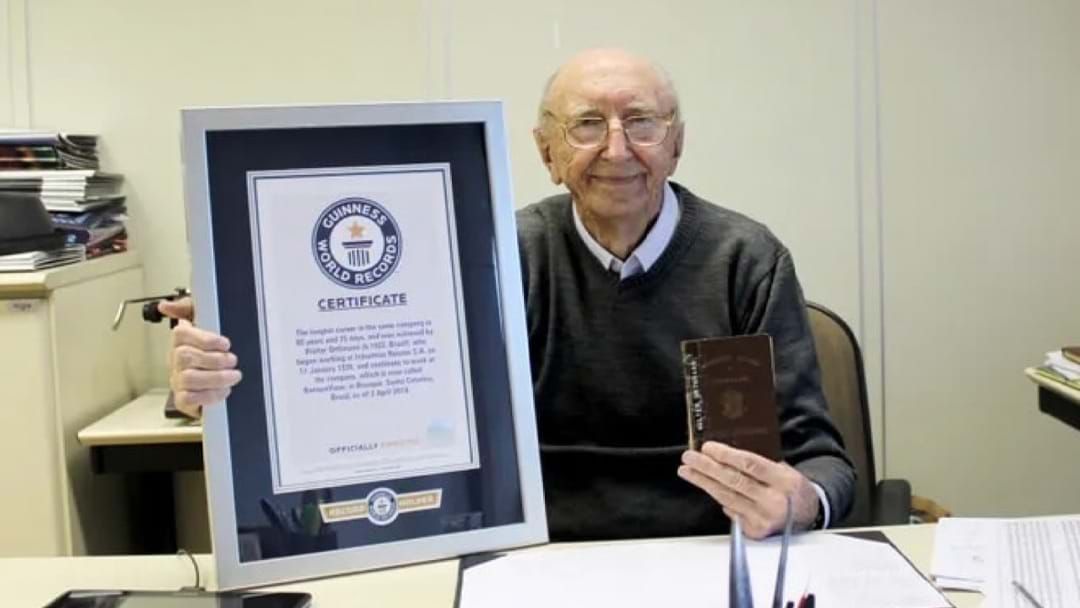 Article heading image for 100-year-old Brazilian Man Sets Guinness Record For Longest Working Tenure