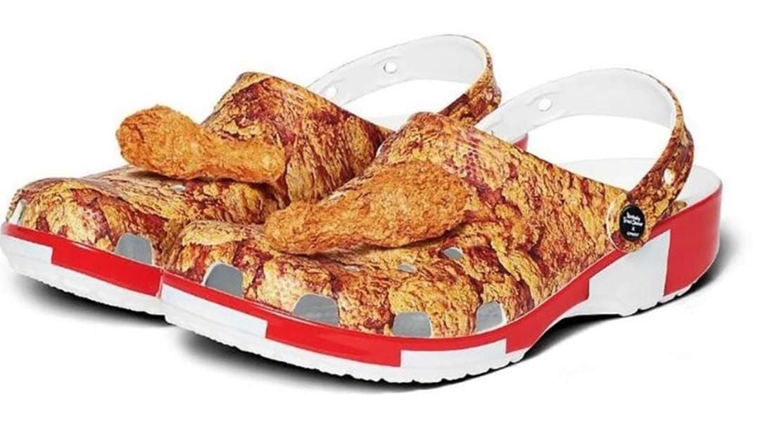 Article heading image for KFC Fried-Chicken Scented Crocs Actually Exist & We Don't Know How To Feel