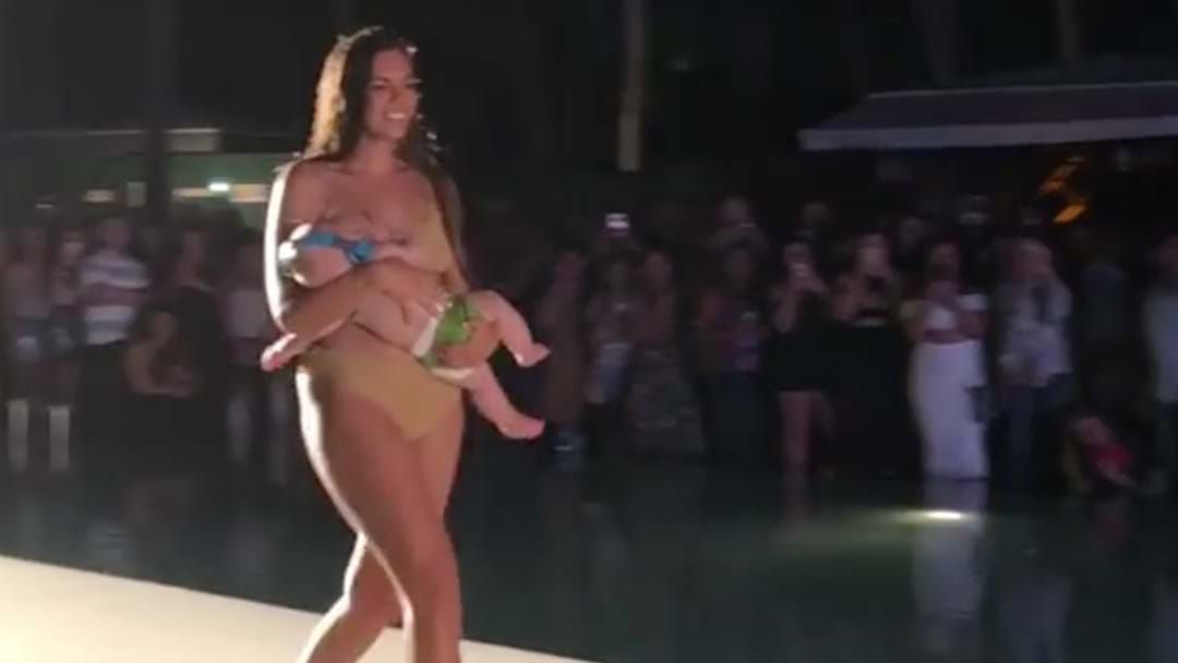 Article heading image for Model Walks For Sports Illustrated Swimwear While Breastfeeding