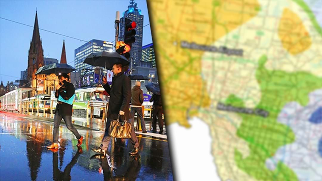 Article heading image for Map Shows Which Melbourne Suburbs Cop The Most Rain