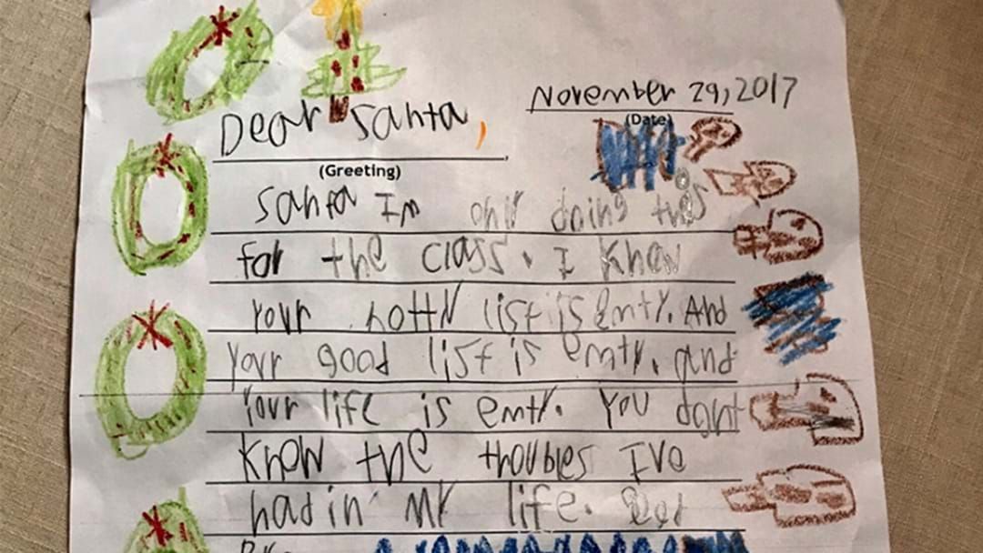 Article heading image for Primary School Child Writes Extremely Dark Letter To Santa