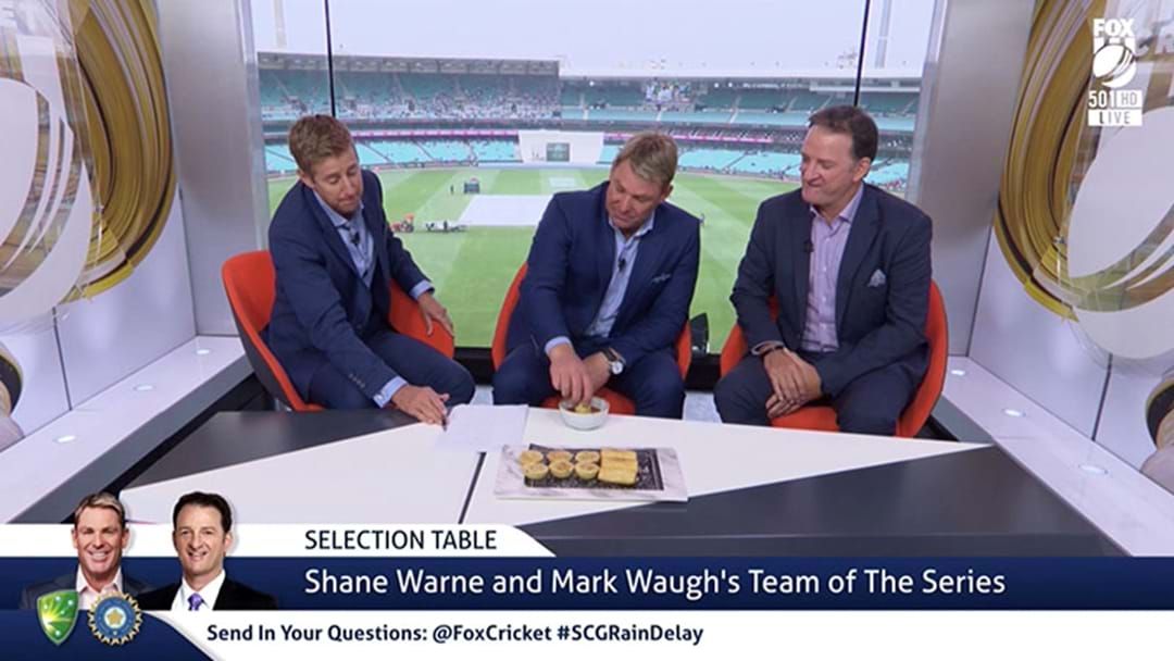 Article heading image for Shane Warne Shamelessly Double Dipped A Sausage Roll On The Cricket Coverage