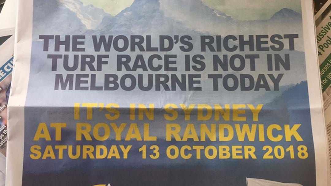 Article heading image for Sydney Reckons Their New Race Is Better Than The Melbourne Cup
