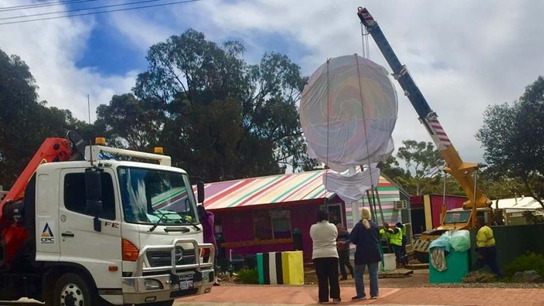 Article heading image for The World’s Biggest Lollipop has been ERECTED IN RAVENSTHROPE TODAY!