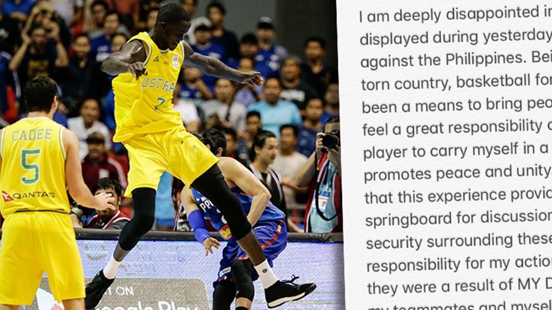 Article heading image for Thon Maker Releases Statement On Last Night's Australia/Philippines Basketball Brawl