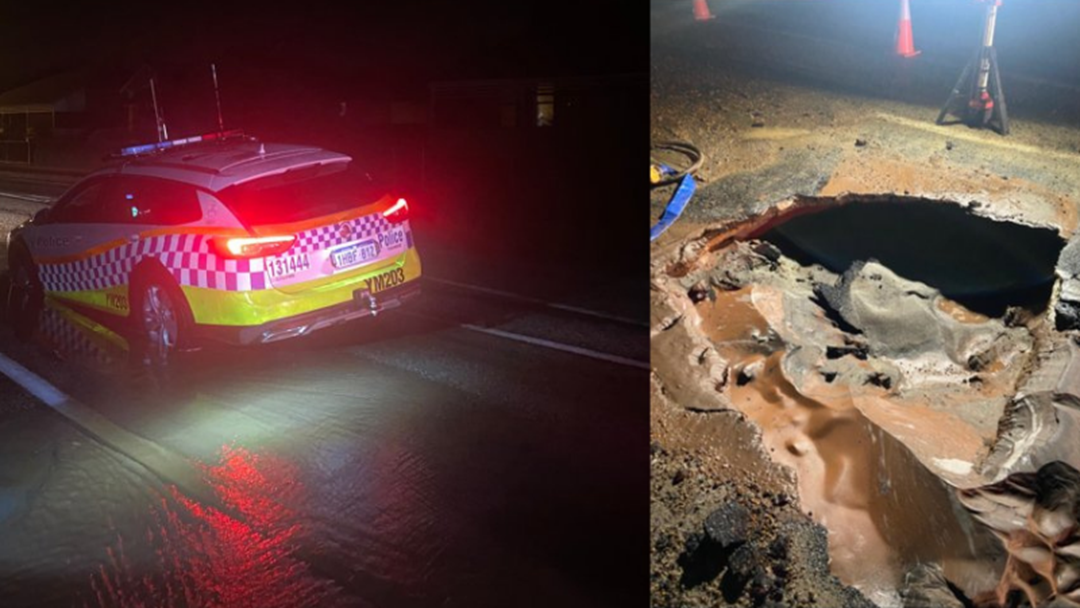 Article heading image for Tow Truck Called After A Police Car Got Stuck In A Wheatbelt Sink Hole 