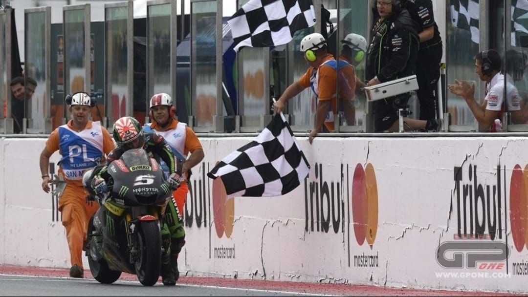 Article heading image for MotoGP Rider Pushes Bike To Finish Line