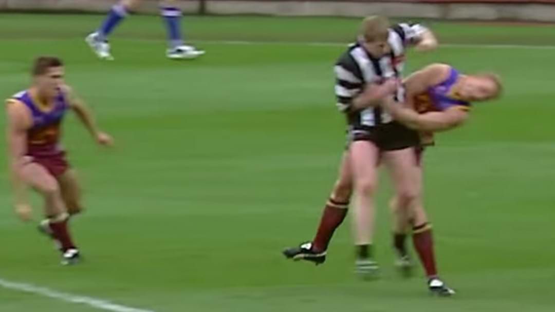 Article heading image for Our Call Of Scott Burns Bumping Michael Voss In The 2002 Grand Final