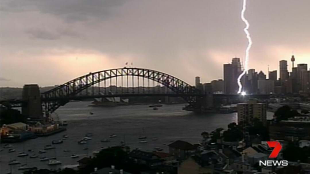 Article heading image for Amazing Footage Of Lightning Hitting The Harbour Bridge