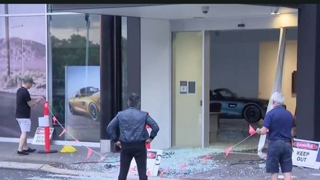 Article heading image for Alleged Thief Destroys Mercedes After Smashing Through Robina Car Dealership