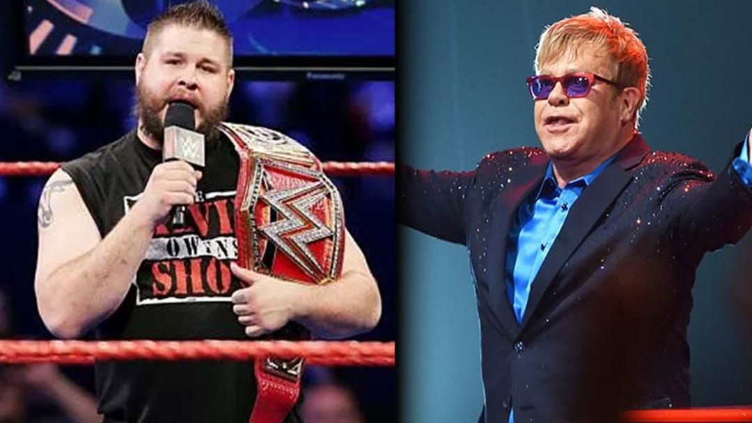 Article heading image for WWE Superstar Kevin Owens Has Challenged Elton John To A WrestleMania Match