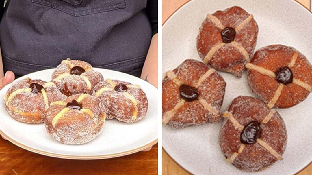 Article heading image for PSA: Chocolate Stuffed Hot Cross Donuts Exists For An Extremely Limited Time Only