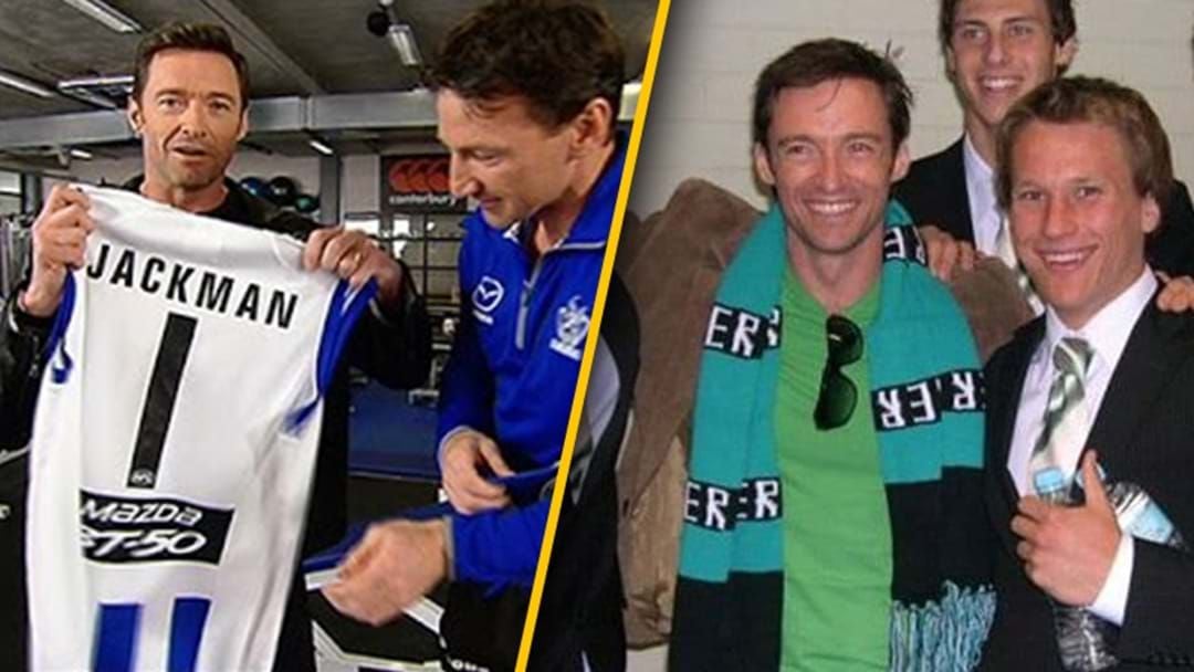 Article heading image for Eddie Confronts Hugh Jackman About Supporting Multiple Footy Teams