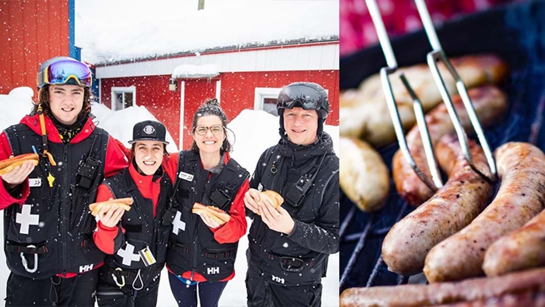 Article heading image for This Canadian Ski Resort Just Raised Over $40K For Aussie Bushfires By Cooking Snags In The Snow