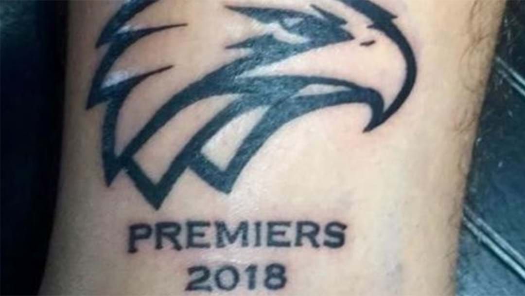 Article heading image for West Coast Eagles Fan Jumps The Gun, Gets Premiership Tattoo Before The Grand Final