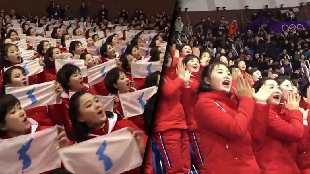 Article heading image for There’s A North Korean Cheer Squad At The Winter Olympics And It’s… Really Something