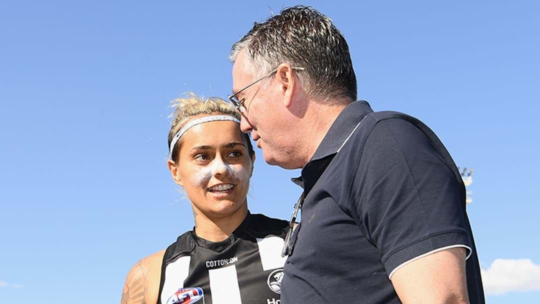 Article heading image for Listen To Eddie Getting The Crowd Fired Up At The AFLW