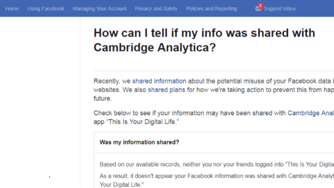 Article heading image for Here's How To Check Whether Your Facebook Was Breached By Cambridge Analytica