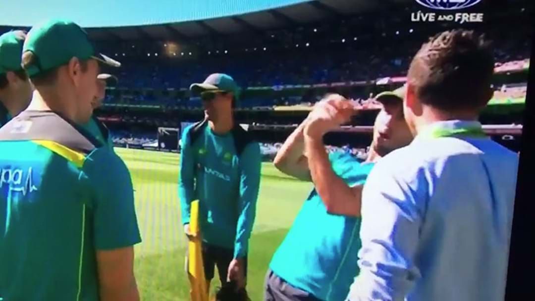 Article heading image for Mitch Marsh Sprung By The Cameras Making A Dirty Gag