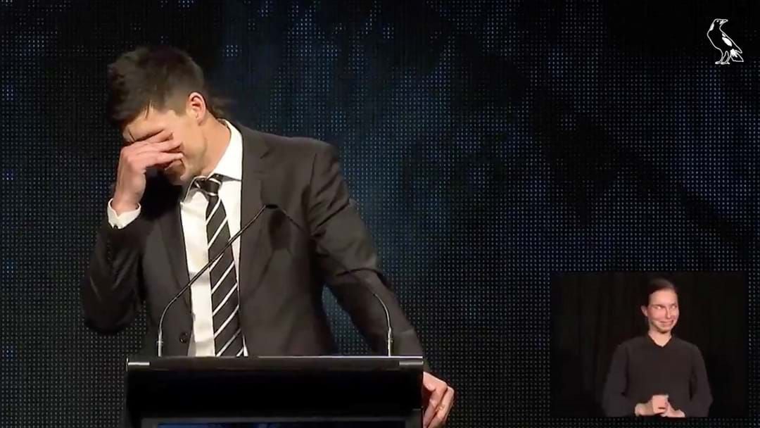 Article heading image for WATCH | Brayden Maynard’s Speech At Collingwood’s Best And Fairest Was Hilarious