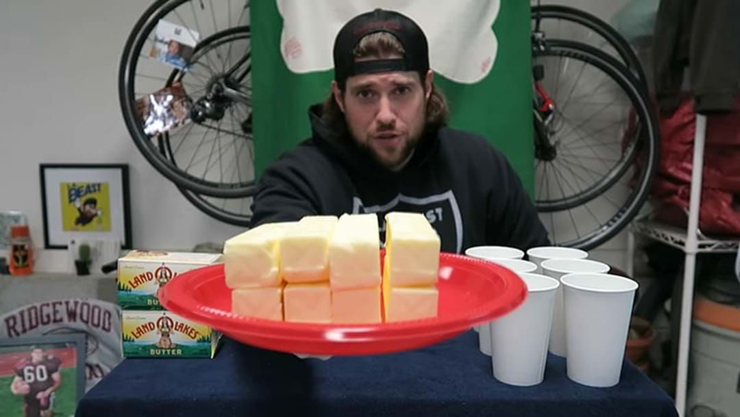 Article heading image for Watch This Bloke Smash Eight Sticks Of Butter In Three Minutes