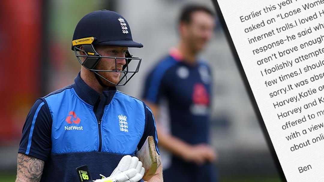Article heading image for Ben Stokes Speaks Out For The First Time Since His Arrest