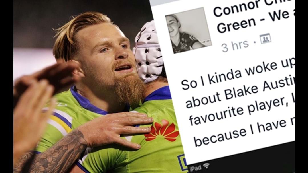 Article heading image for Blake Austin's EXTRAORDINARY Instagram Response Leaves Raiders Fan Speechless