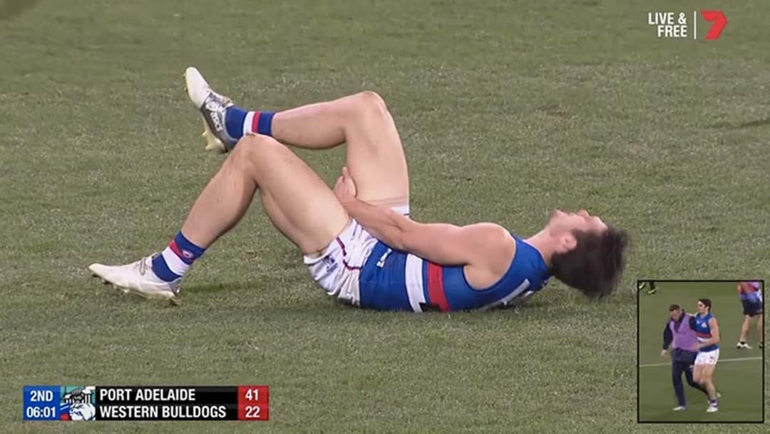 Article heading image for Easton Wood Helped Off With Injury Against Port Adelaide
