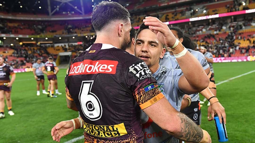 Article heading image for Gorden Tallis Calls Bullshit On Players 'Cuddling' With Opposition Players After NRL Games