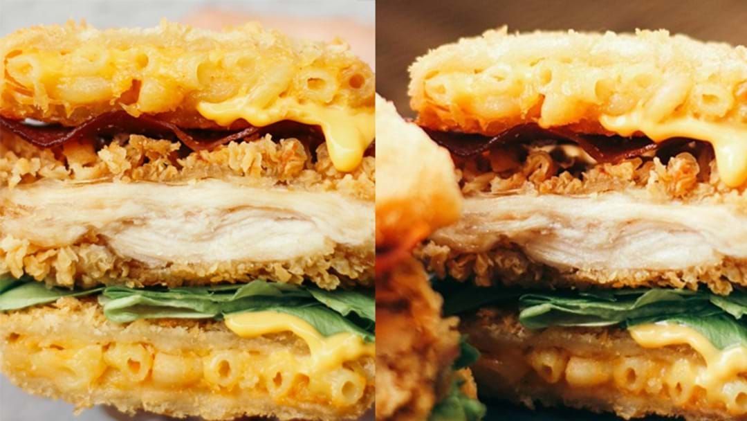 Article heading image for KFC Created A Mac N Cheese Zinger Burger And We Need It