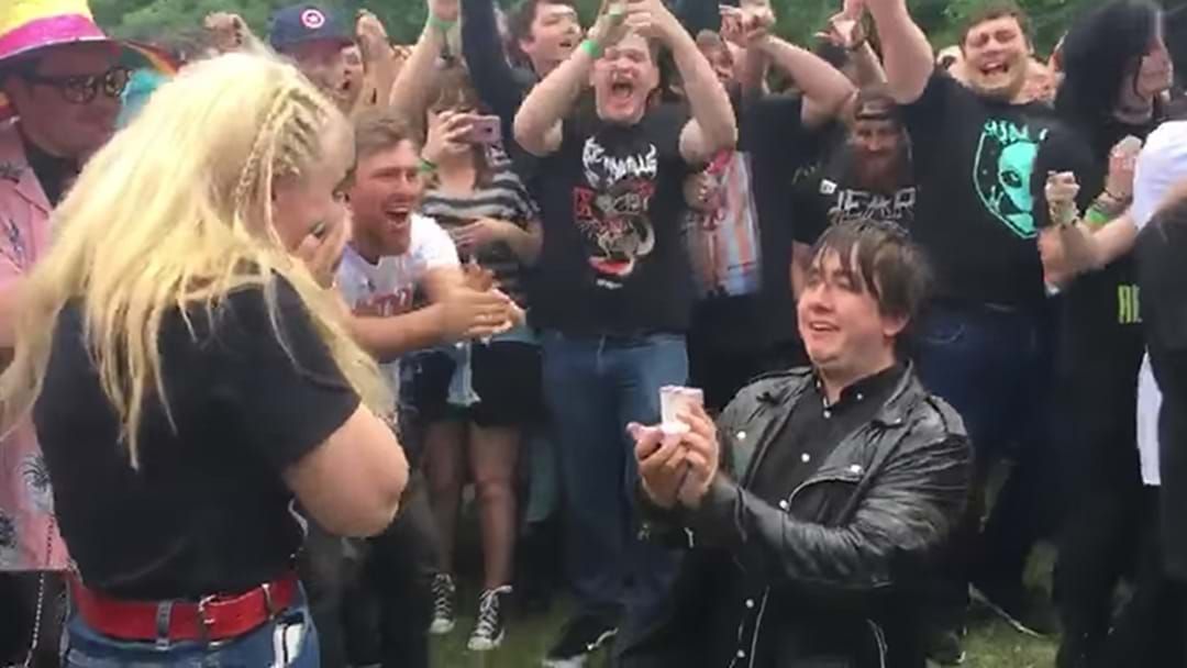 Article heading image for There Was A Very Metal Marriage Proposal At Good Things Festival Last Week