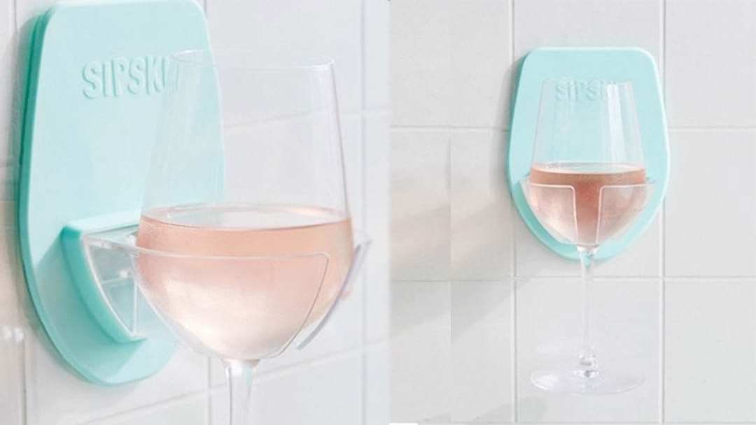 Article heading image for Shower Wine Glass Holders Are Here To Fix Your Sh*tty Day At Work