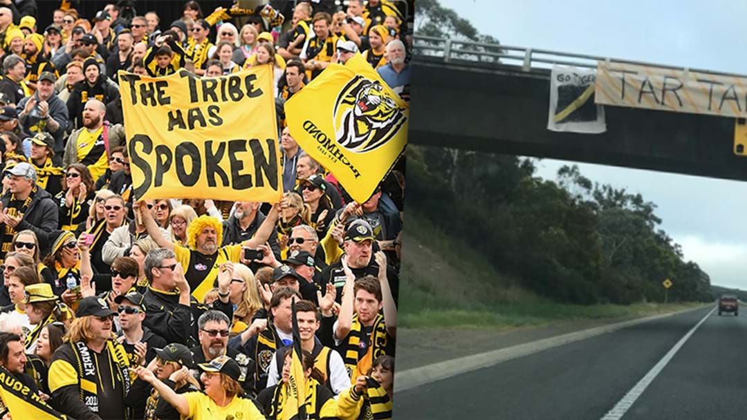Article heading image for Tigers Fans Have A Cheeky Dig At Adelaide Supporters Driving Home
